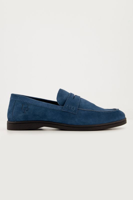 Mocassins en cuir, talon bottier – largeur H