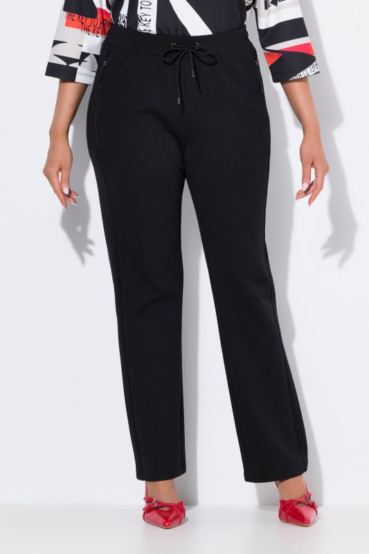 Pantalon en molleton, taille élastique et fausses poches fantaisie