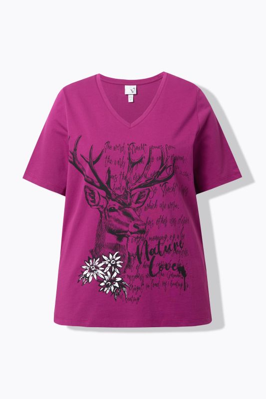 T-shirt à imprimé esprit traditionnel bavarois. Manches courtes et col en V. Coupe Classic