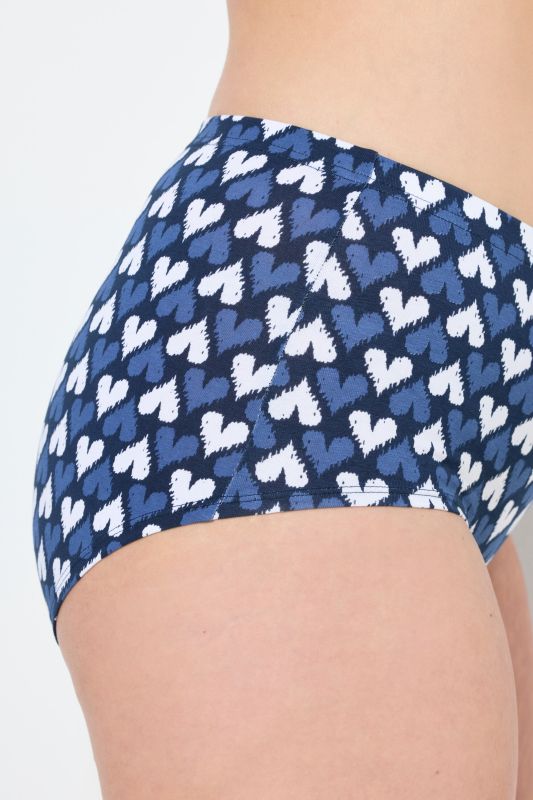 Culottes hipster en lot de 3, motif cœurs/uni