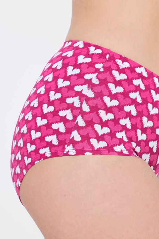 Culottes hipster en lot de 3, motif cœurs/uni