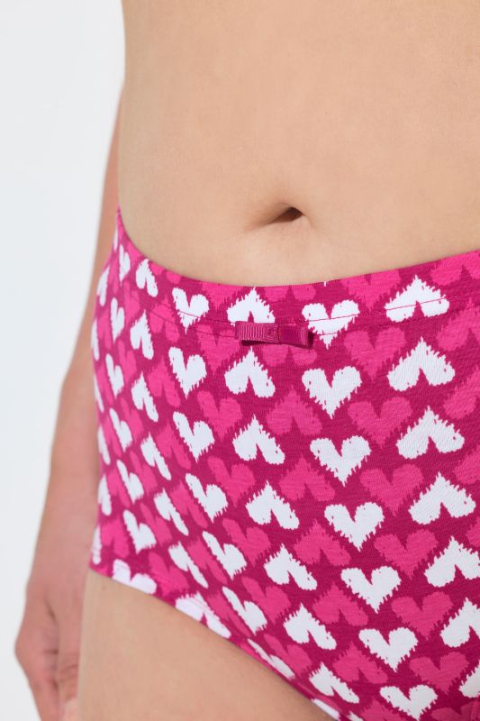 Culottes hipster en lot de 3, motif cœurs/uni
