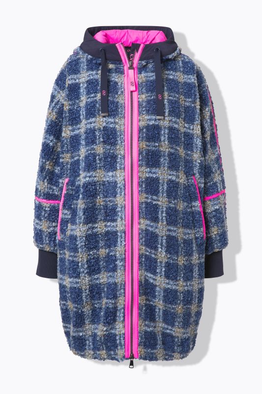 Veste en peluche oversize, avec capuche et fermeture zippée à double sens