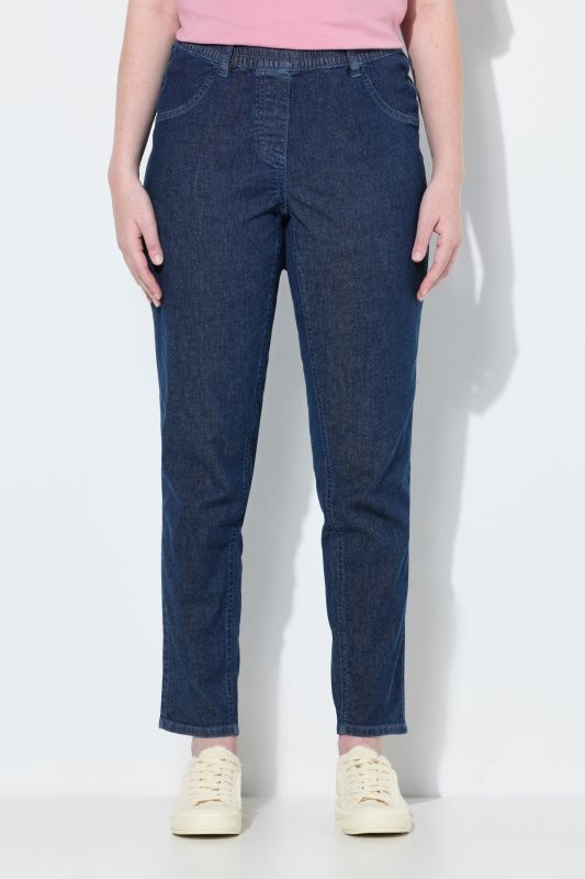 Jegging jambe étroite, en coton bio aspect jean
