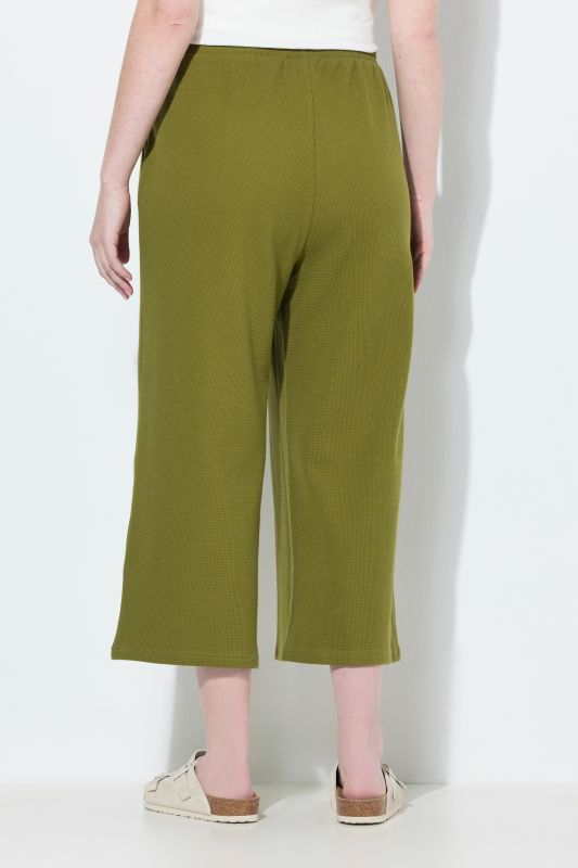 Jupe-culotte en molleton de coton bio, tissu gaufré, jambe large
