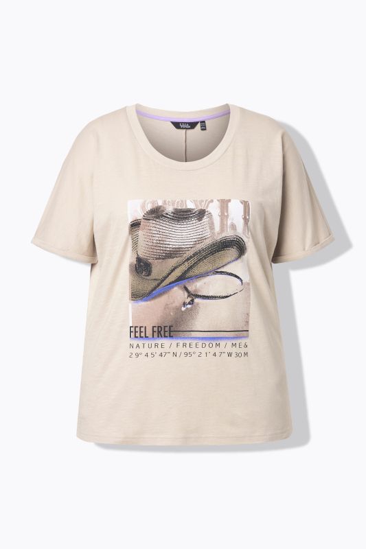 T-shirt oversize « chapeau de cowboy », décolleté rond et manches courtes