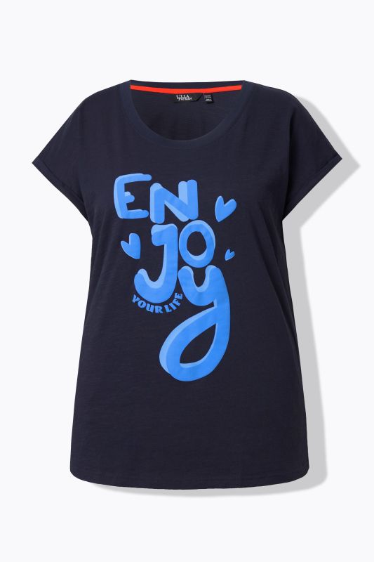 T-shirt oversize, imprimé Enjoy, décolleté rond et manches courtes