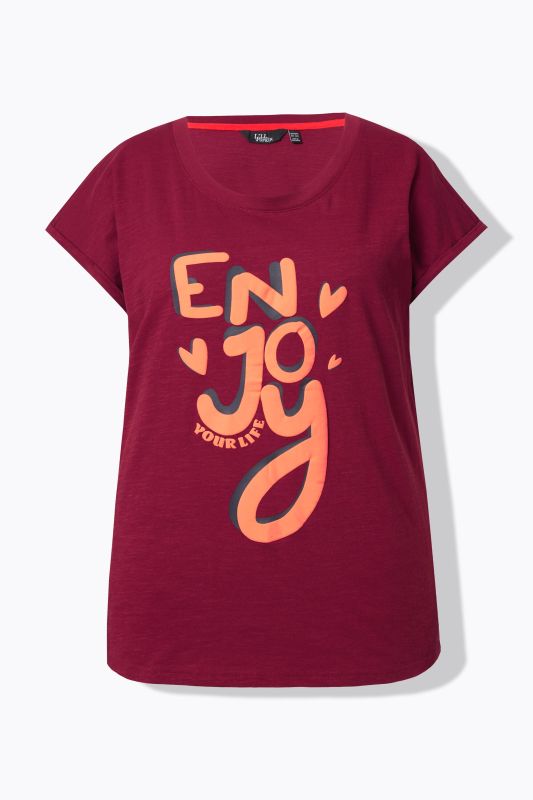 T-shirt oversize, imprimé Enjoy, décolleté rond et manches courtes