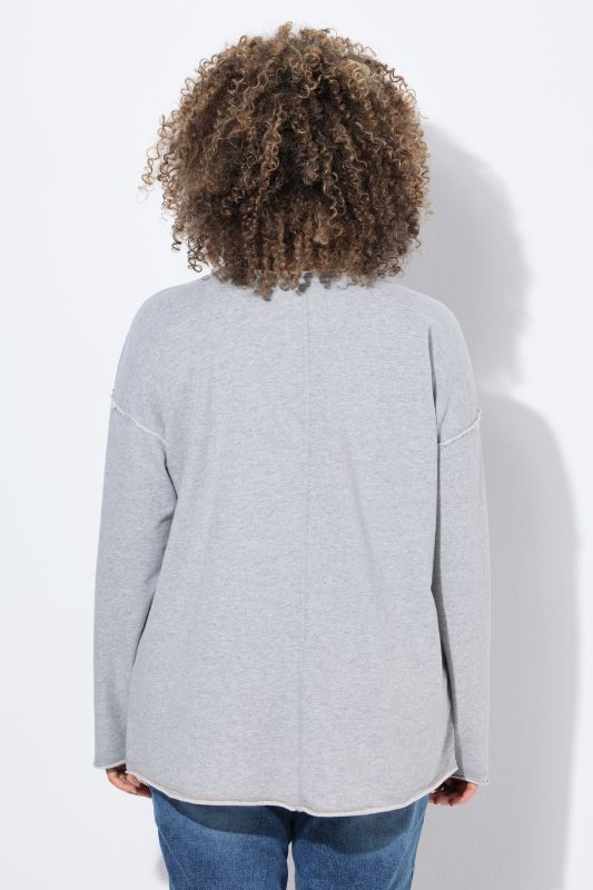 Sweat-shirt oversize, motif grand nœud, manches longues et col en V