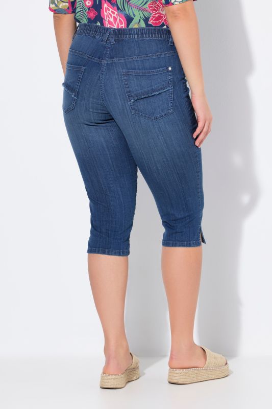 Corsaire en jean Sienna. Taille élastique et jambe étroite
