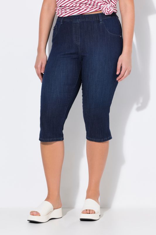 Corsaire en jean Sienna. Taille élastique et jambe étroite