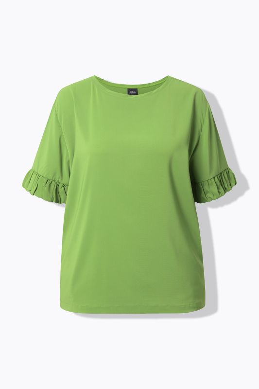 T-shirt oversize, mélange de matières, décolleté rond et manches courtes