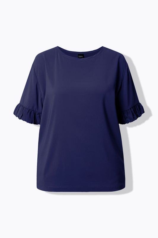 T-shirt oversize, mélange de matières, décolleté rond et manches courtes