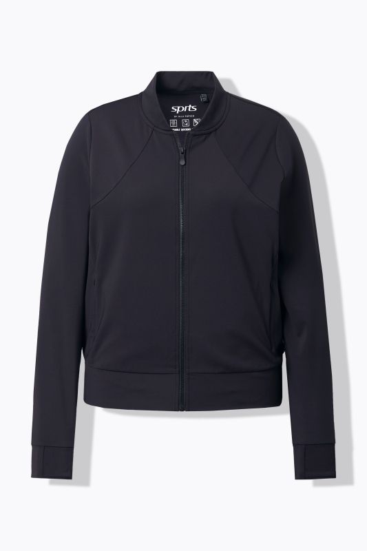 Veste de sport en molleton, col blouson américain et passe-pouces, matière recyclée