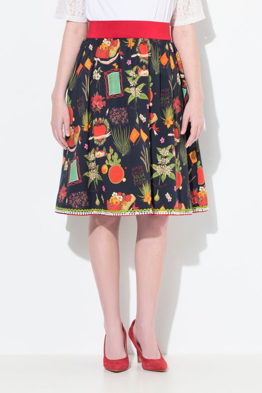 Robe imprimé champêtre, taille élastique et coupe évasée