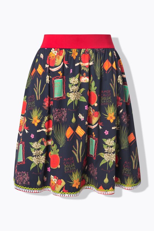 Robe imprimé champêtre, taille élastique et coupe évasée