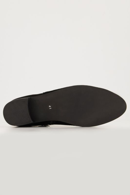 Bottines en cuir suédé, empiècement élastique - largeur H