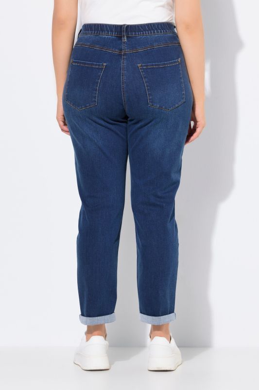 Jean Boyfriend, coupe 5 poches et jambe large, matière recyclée