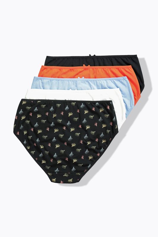 Culottes midi, lot de 5, motif/uni