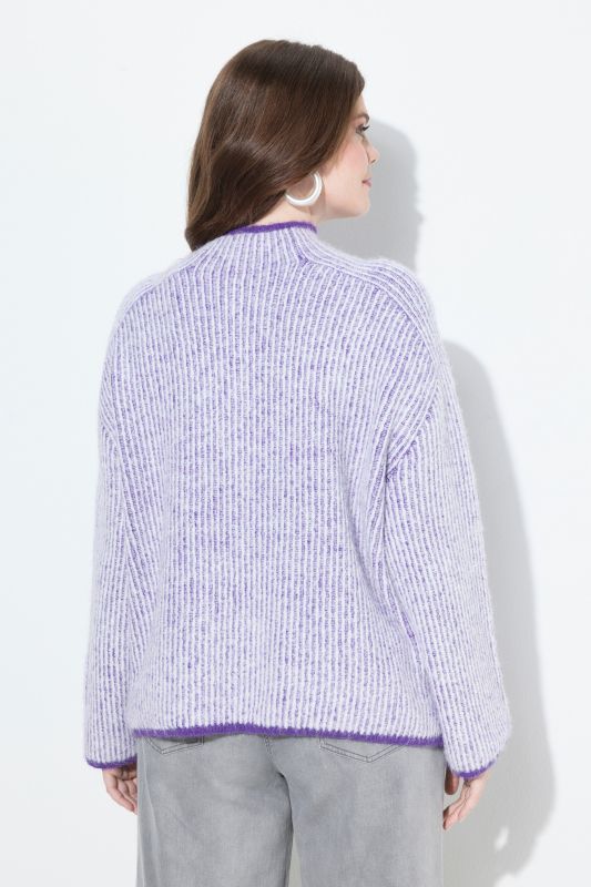 Pull camionneur à manches longues, motif à rayures