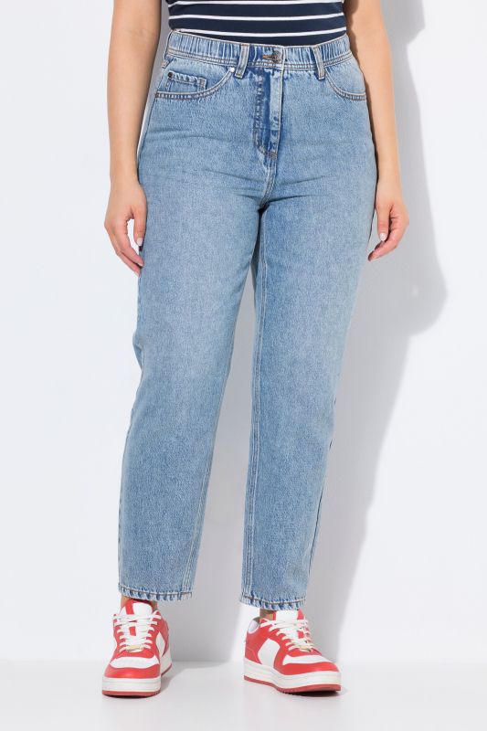 Jean Mom, coupe carotte. Mélange lyocell-denim