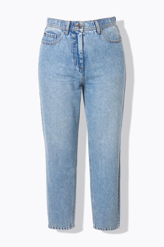 Jean Mom, coupe carotte. Mélange lyocell-denim