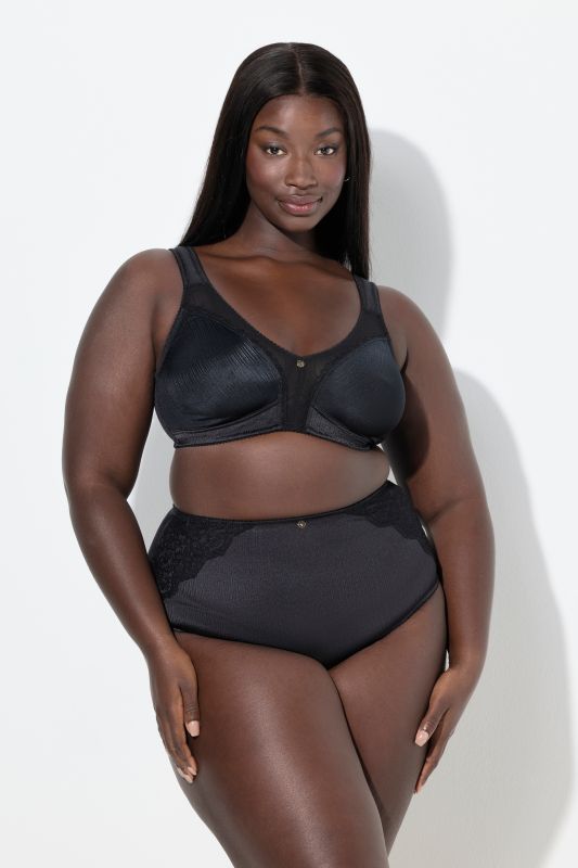 Soutien-gorge minimiseur, sans armatures, satin et dentelle – bonnet C-F