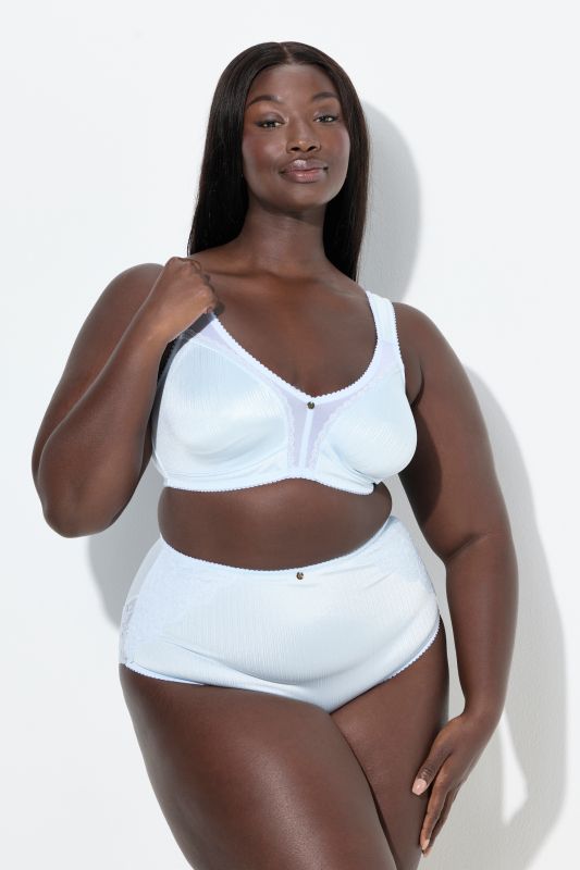 Soutien-gorge minimiseur, sans armatures, satin et dentelle – bonnet C-F