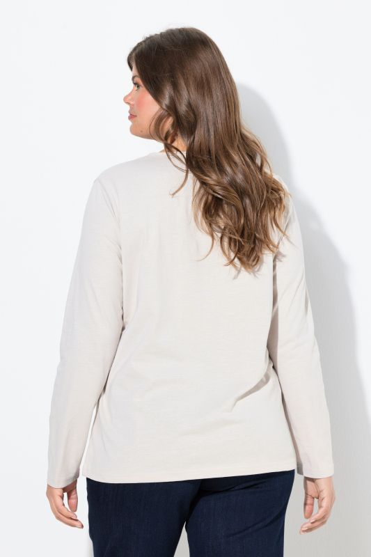 T-shirt manches longues et décolleté en V, OEKO-TEX MIG