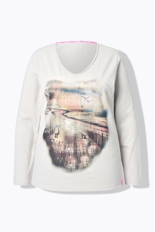 T-shirt manches longues et décolleté en V, OEKO-TEX MIG