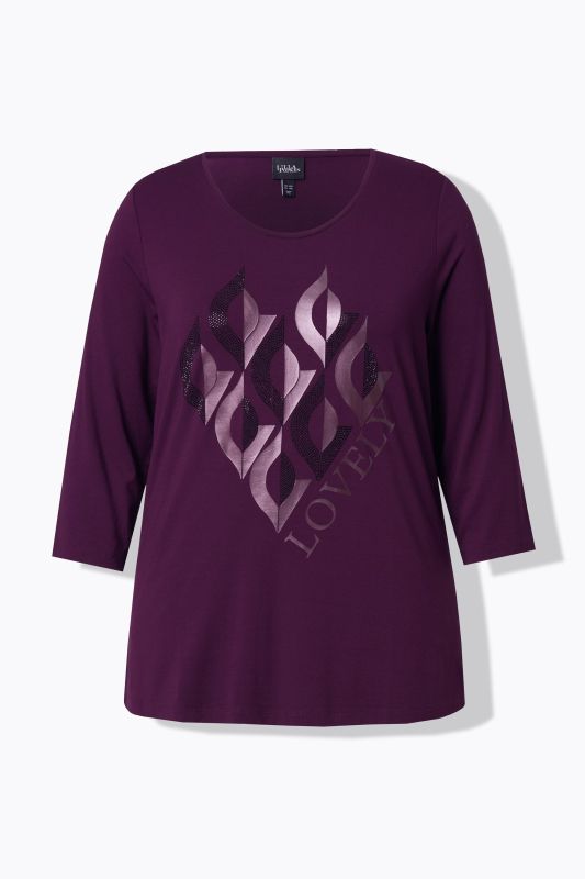 T-shirt Lovely, décolleté rond et manches 3/4, coupe Classic Fit