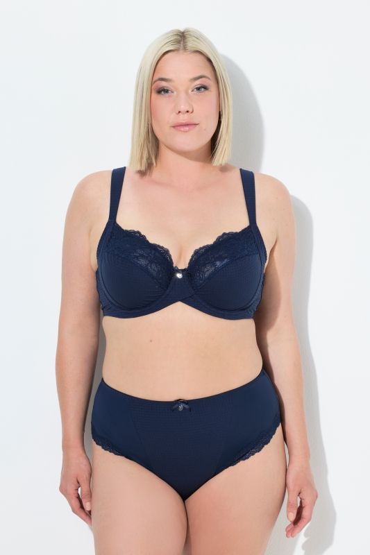 Soutien-gorge à armatures et bonnets souples. Jacquard et dentelle – bonnet B-G