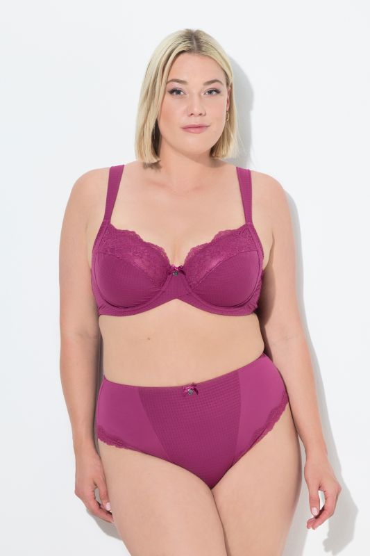 Soutien-gorge à armatures et bonnets souples. Jacquard et dentelle – bonnet B-G