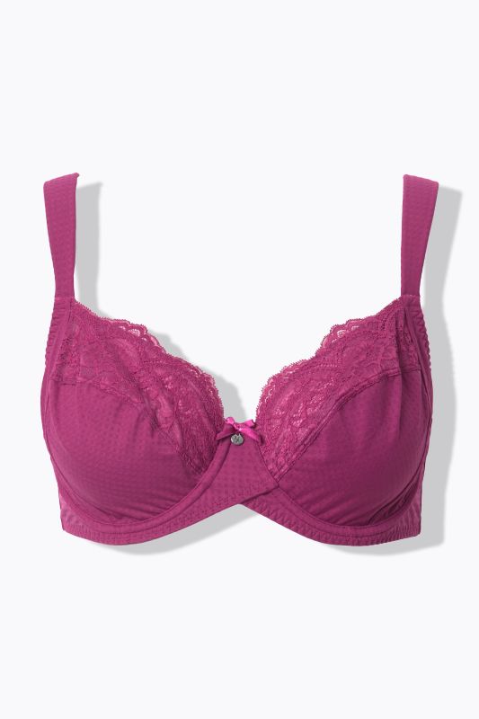 Soutien-gorge à armatures et bonnets souples. Jacquard et dentelle – bonnet B-G