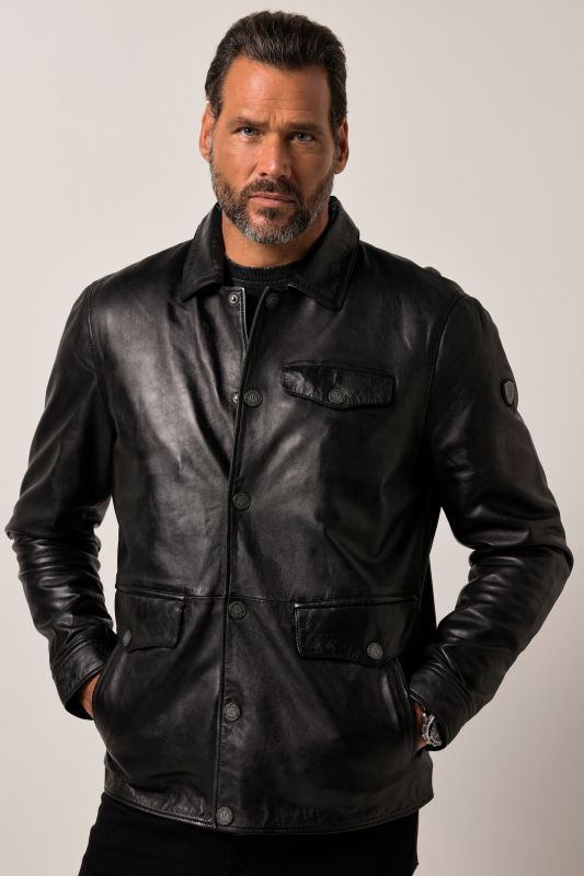 Veste en cuir JP 1880, cuir nappa d'agneau haut de gamme - jusqu'au 7 XL