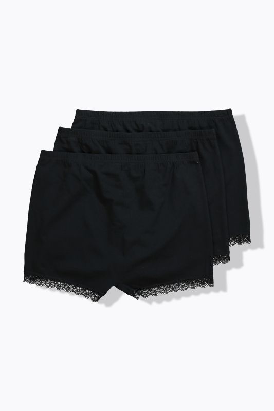 Shorties en lot de 3, liseré en dentelle