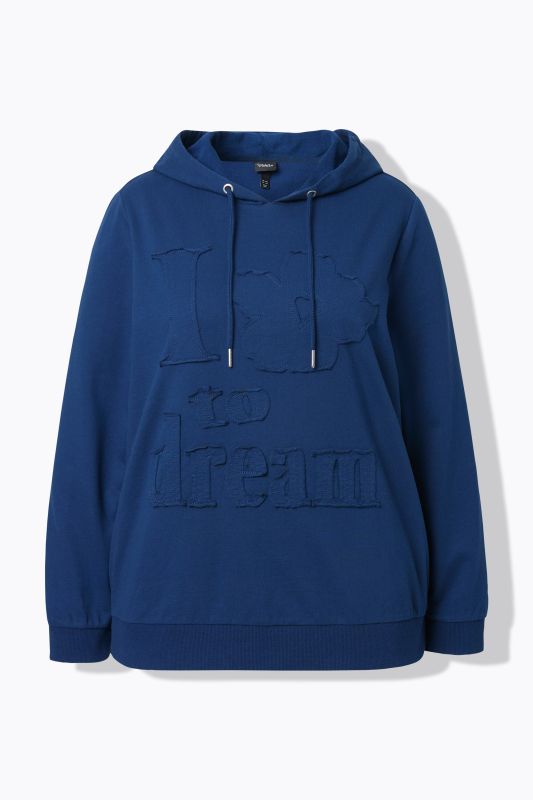 Sweat-shirt à capuche, manches longues et application en forme de fleur