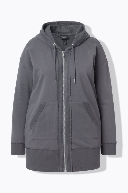 Veste à capuche, manches longues et bords francs