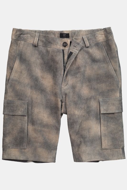 Bermuda traditionnel JP 1880 en cuir de vachette, coupe Regular Fit et poches cargo - jusqu'à la taille 74