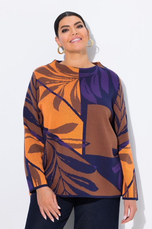 Pull oversize, esprit « colour block », col en V et manches longues