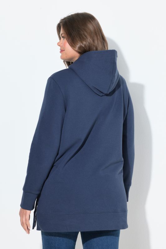 Sweat-shirt long à capuche, manches longues, OEKO-TEX