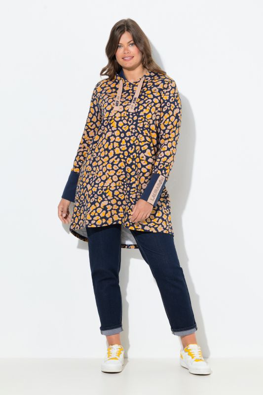 Sweat-shirt long, capuche et manches longues