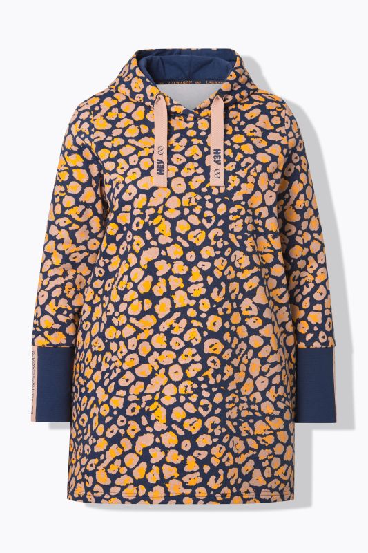 Sweat-shirt long, capuche et manches longues