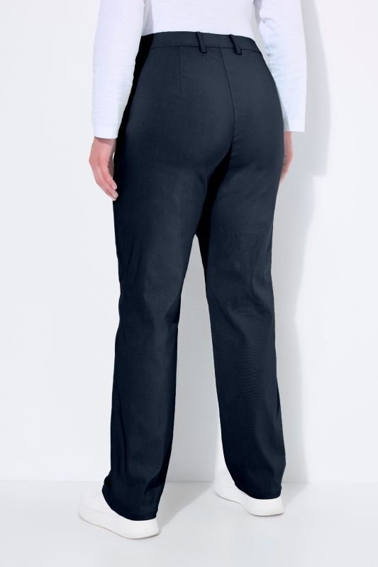 Pantalon Mony en tissu stretch thermique, jambe légèrement carotte, poches zippées
