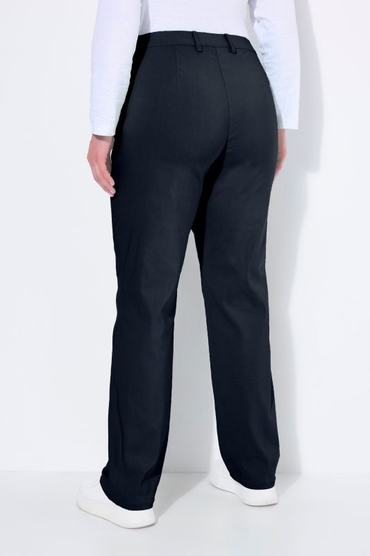 Pantalon Mony en tissu stretch thermique, jambe légèrement carotte, poches zippées