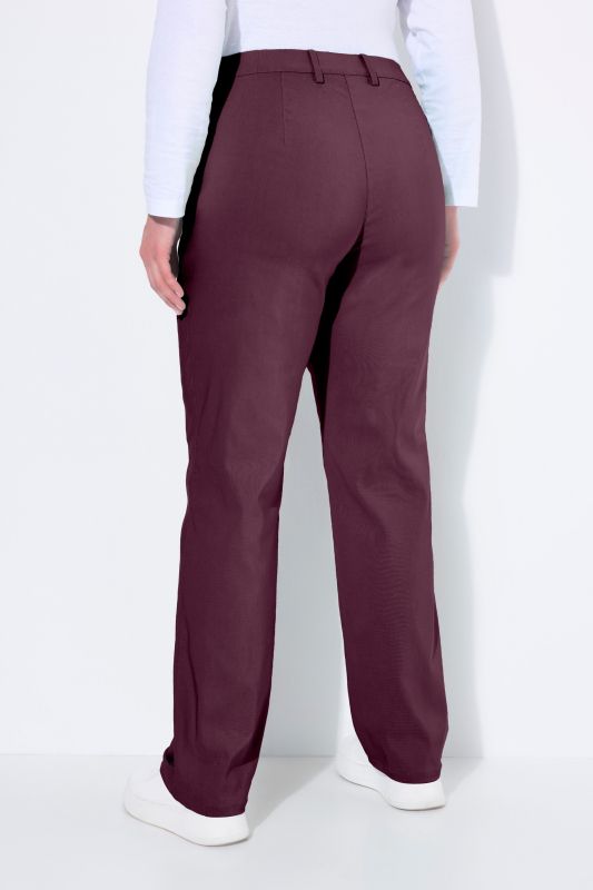Pantalon Mony en tissu stretch thermique, jambe légèrement carotte, poches zippées