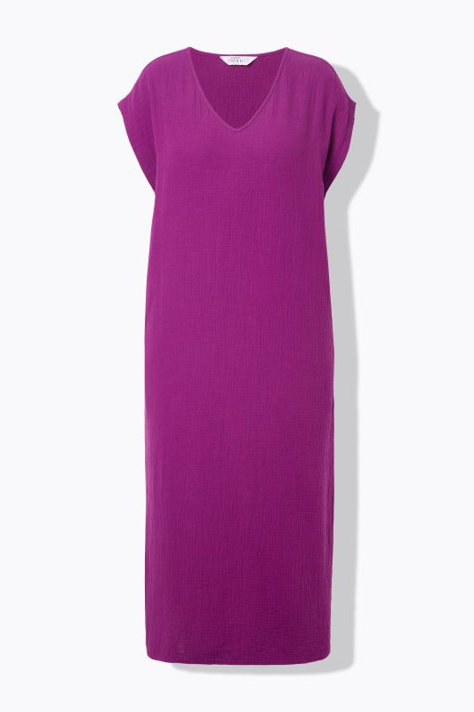 Robe midi en mousseline, coupe oversize