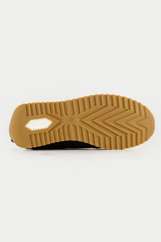 Sneakers mélange de cuirs, semelle intérieure amovible - largeur H
