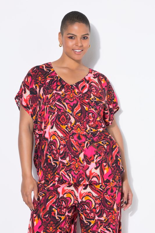 Blouse oversize, imprimé all-over