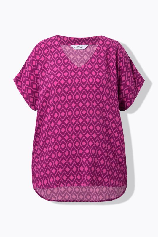 Blouse oversize, motif losanges